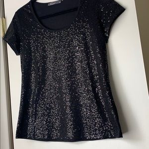 Black sequin t-shirt